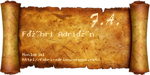Fábri Adrián névjegykártya